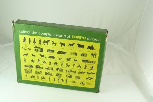 Timpo Toys Farm Series - Empty box Hedge and Stone Wall Set - traces of storage