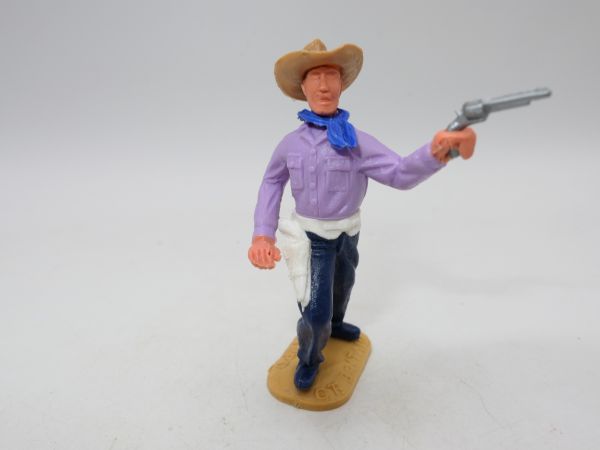 Timpo Toys Cowboy 2nd version standing - variant: dark blue legs