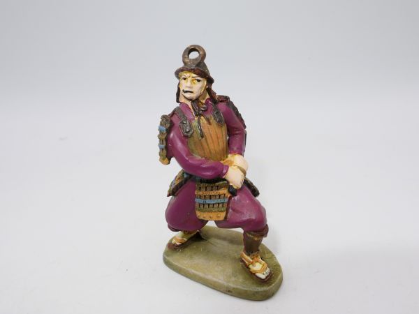 Samurai crouching, pulling weapon (plastic), total height 7.5/8 cm
