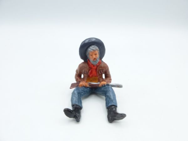Elastolin 7 cm Cowboy sitting with rifle, No. 6963 - very good condition