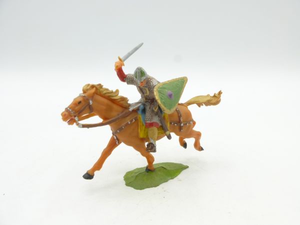 Elastolin 4 cm Norman on horseback with sword, No. 8874