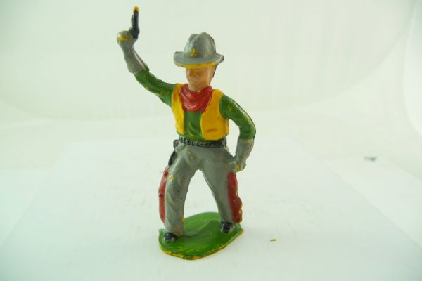 Reisler Hartplastik Cowboy in die Luft schießend - sehr frühe Figur