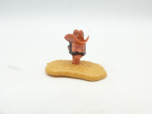 Timpo Toys Cowboy head (brown Stetson, black hair, moustache).
