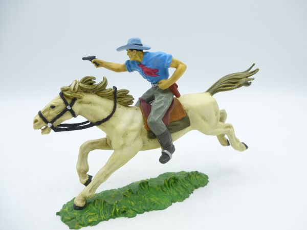 Preiser 7 cm Cowboy on horseback with pistol, No. 6992