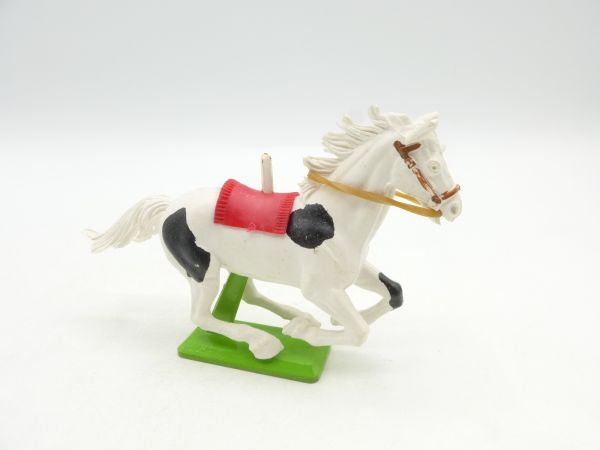 Britains Deetail Mustang, white/brown, galloping with red blanket