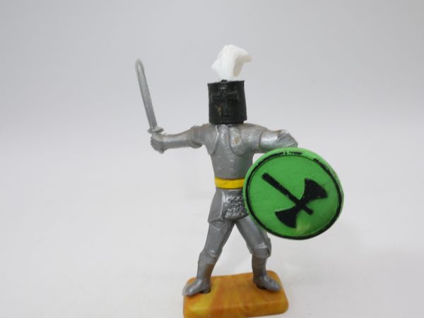 Knight (multi-piece) with sword + green shield, 54 mm series - rare figure