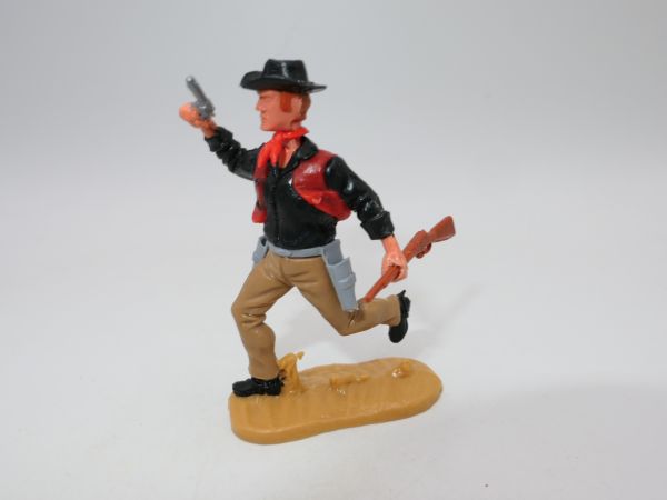 Timpo Toys Cowboy 4. Version laufend mit fester Pistole + eingestecktem Gewehr
