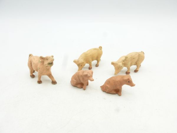 Elastolin (compound) Miniature series: Group of pigs - used
