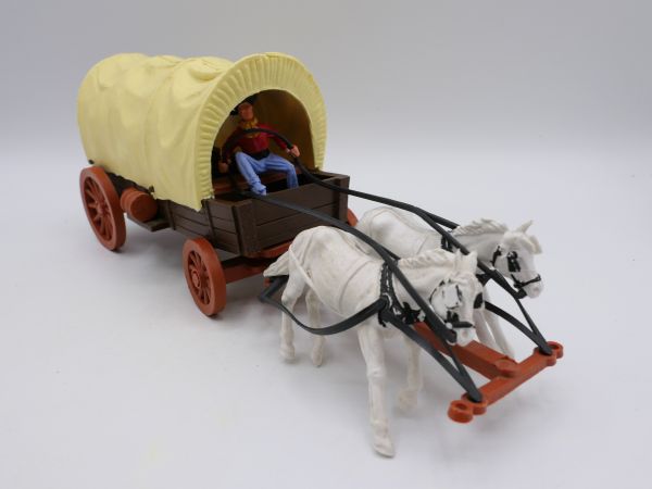 Timpo Toys Planwagen mit frühen Pferden