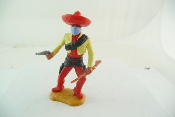 Timpo Toys Cowboy / bandit standing yellow/red with light-blue mask