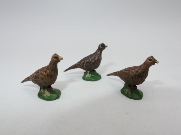 Elastolin soft plastic 3 wild birds (pheasants)