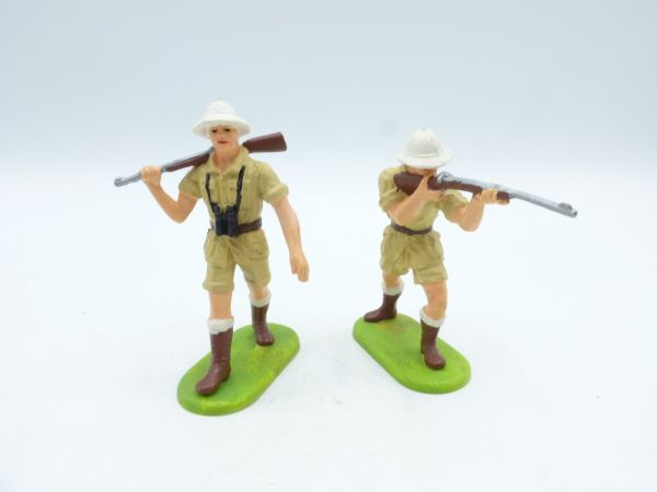 Elastolin 7 cm Big game hunters in different poses, No. 8215 + 8216