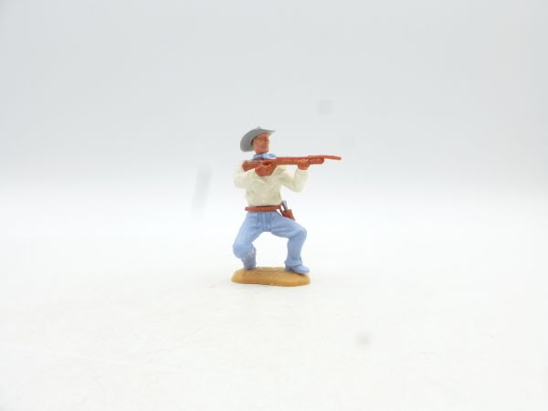 Timpo Toys Cowboy 2. Version hockend, Gewehr schießend + Pistole