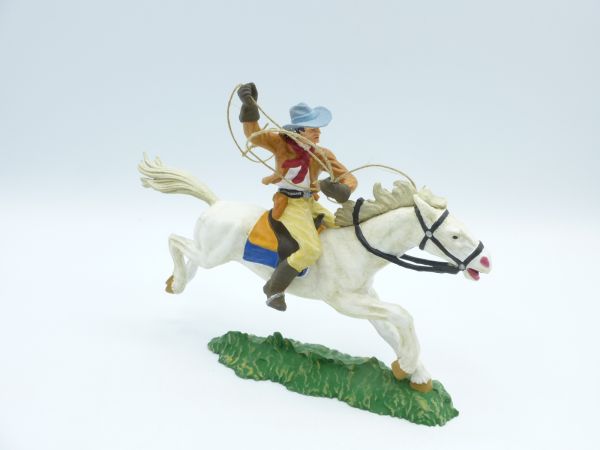 Preiser 7 cm Cowboy zu Pferd mit Lasso, Nr. 6998 - ladenneu