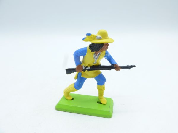 Britains Deetail Apache advancing, rifle in front of body, yellow/blue