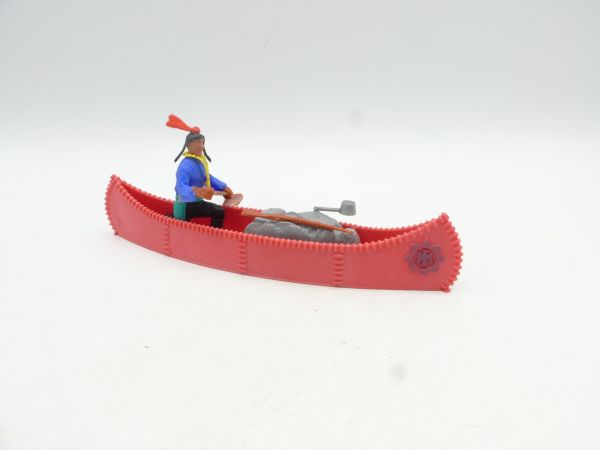 Timpo Toys Canoe with Indian + cargo - extremely rare colour