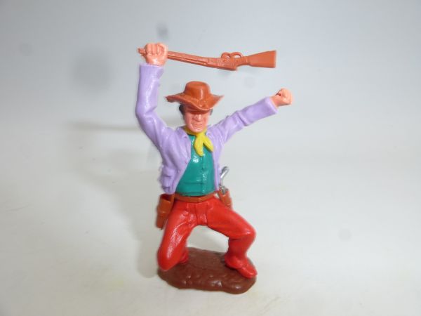 Timpo Toys Cowboy 3. Version, Gewehr über Kopf schlagend