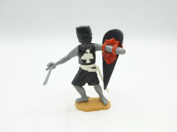 Timpo Toys Mittelalterritter schwarz/weiß mit Schwert