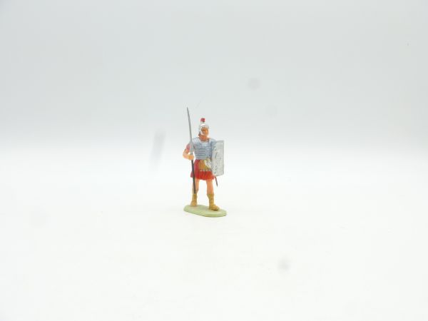 Elastolin 4 cm Legionär im Marsch, Nr. 8401 - frühe Figur auf Perlmuttsockel