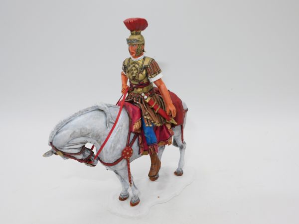 Römischer Offizier zu Pferd - tolle Bemalung, außergewöhnlich schöner 7 cm Umbau