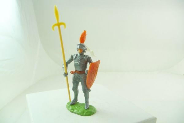 Elastolin 7 cm Knight with spear + shield, orange