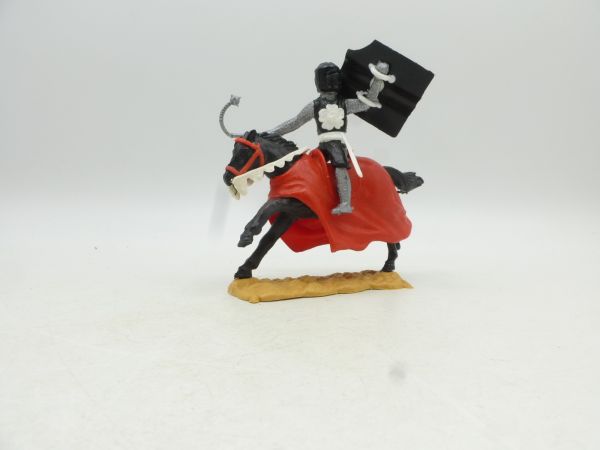 Timpo Toys Medieval knight black, riding with morning star