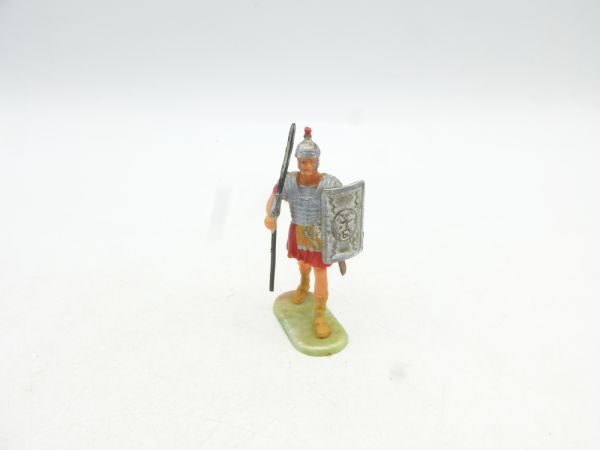 Elastolin 4 cm Legionär im Marsch, Nr. 8401 - frühe Figur, auf Perlmuttsockel