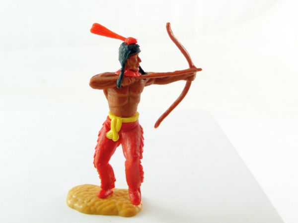 Timpo Toys Indian standing with bow - rare red lower part 2nd version
