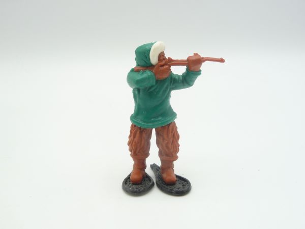 Timpo Toys Seltener Eskimo, Gewehr schießend, grün, braune Beine