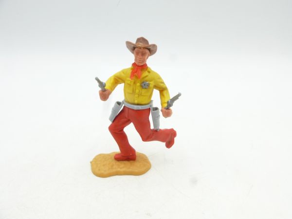 Timpo Toys Sheriff laufend mit 2 Pistolen, dunkelgelb