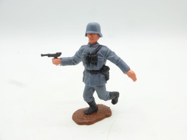 Timpo Toys Deutscher laufend mit Pistole schießend, fester Helm