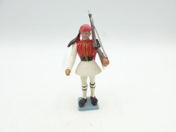 AOHNA Greek soldier Evzone, rifle shouldered (red)