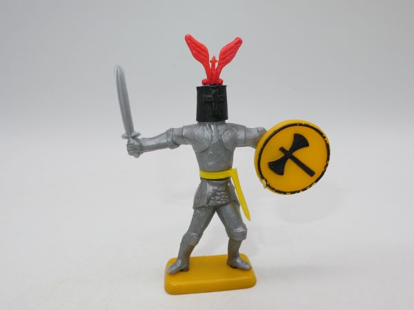 Ritter (mehrteilig) mit Schwert + gelbem Schild, 54 mm Serie - seltene Figur