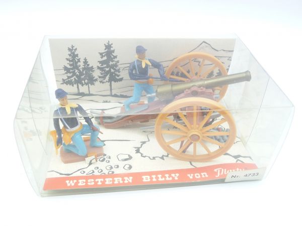 Plasty Union Army soldier with cannon, No. 4733 - nice set, orig. packaging, closed