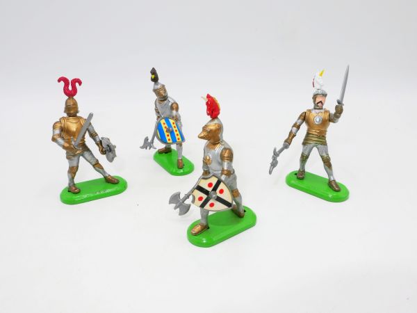 Britains Deetail 4 knights on foot - posable figures, brand new