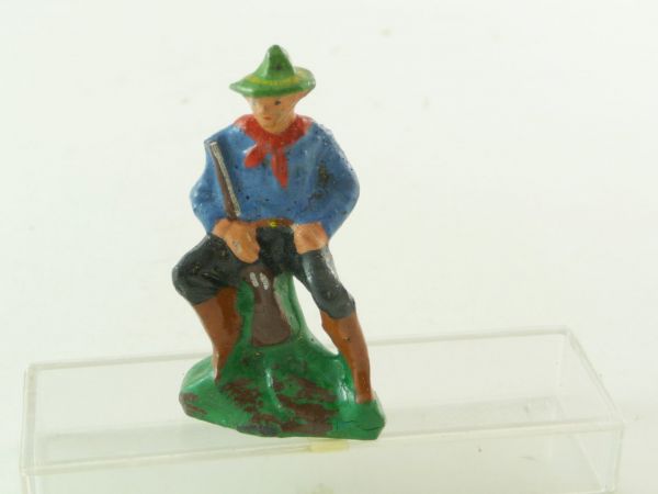 Lisanto Cowboy sitting with rifle - nice painting, very good condition