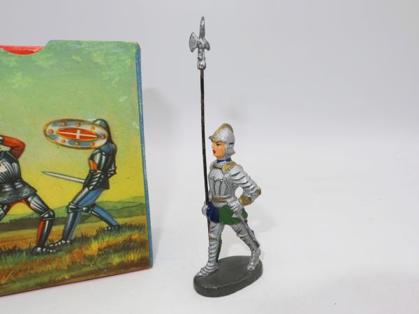 Elastolin compound Knight standing with lance - in orig. packaging, top condition