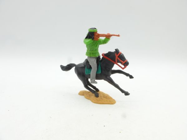 Timpo Toys Apache reitend, Gewehr schießend, neongrün
