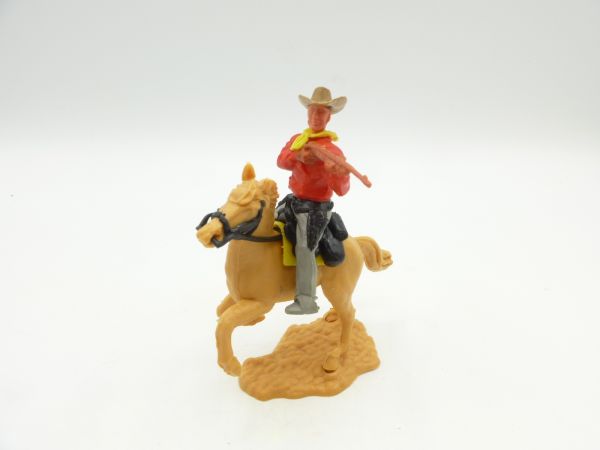 Timpo Toys Cowboy reitend, Gewehr schießend - schönes Unterteil