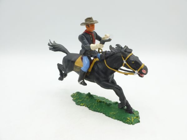 Elastolin 7 cm US-Kavallerist zu Pferd mit Pistole, Nr. 7030