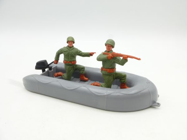 Timpo Toys Rubber dinghy (grey) with Americans