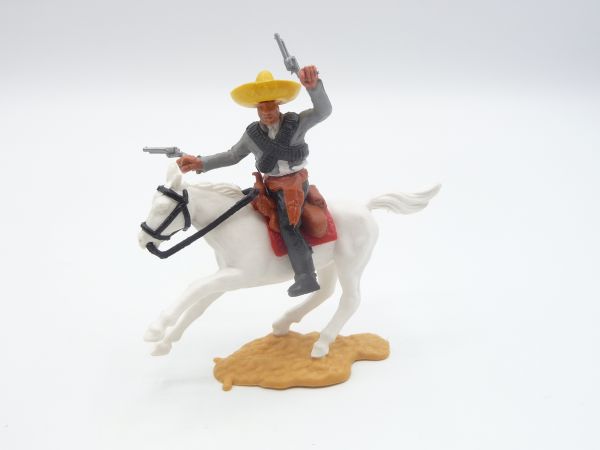 Timpo Toys Mexican riding, firing wild with 2 pistols, grey