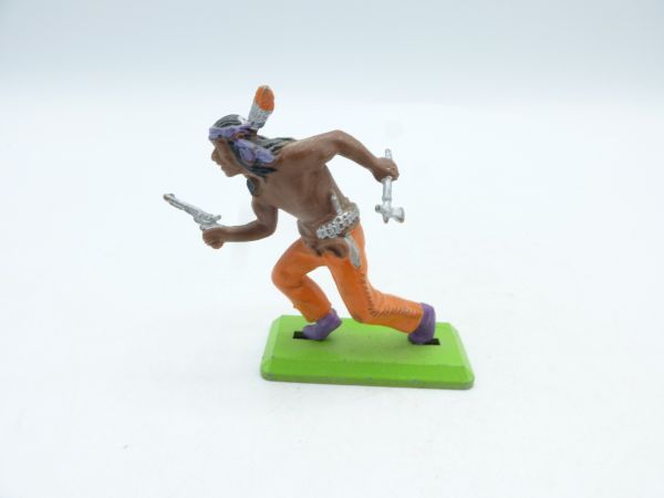 Britains Deetail Apache advancing with pistol + tomahawk, orange trousers