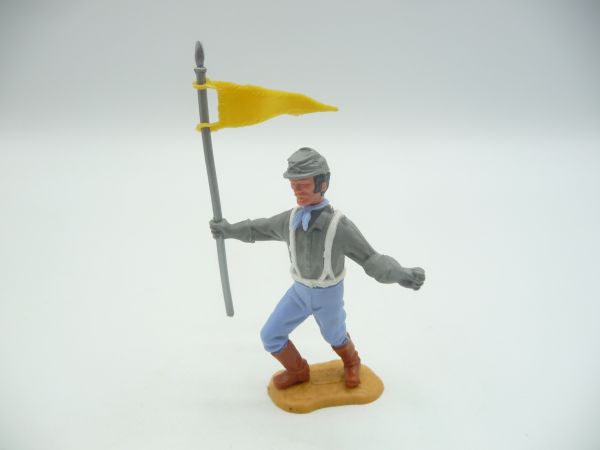 Timpo Toys Confederate Army soldier 3rd version standing with flag
