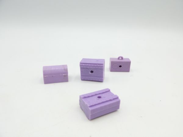 Timpo Toys 4 luggage pieces with hole, lilac - boxes with grain