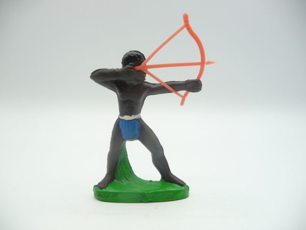 Afrikaner mit Bogen (rot), Schurz schwarz/blau