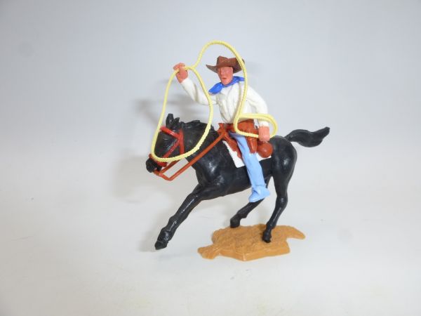 Timpo Toys Cowboy 2. Version reitend mit Lasso - schönes Unterteil