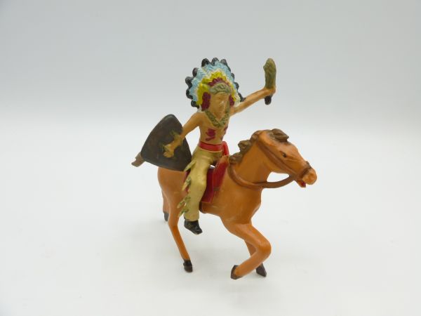 Indian riding with torch + shield