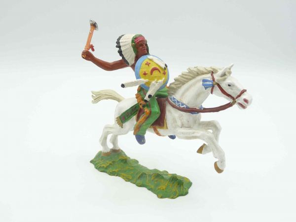 Preiser 7 cm Indianer reitend mit Tomahawk, Nr. 6844