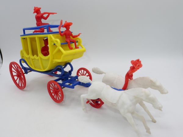 Ambush stagecoach with coachman + further figures (total length approx. 30 cm)